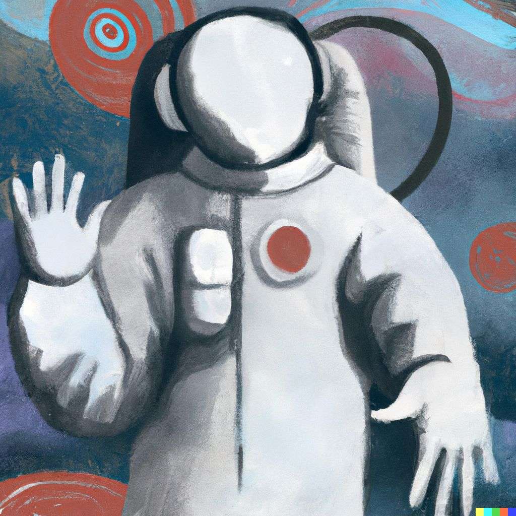 an astronaut, painting, surrealism style